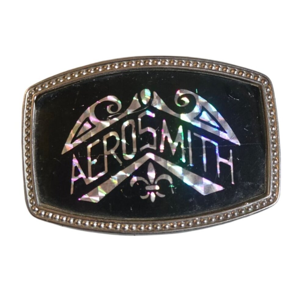 Vintage Aerosmith Belt Buckle Rock Music Band Holographic 1970s Collectible